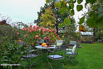 Tipps für den Cottage Garden im Herbst Eine schöne Sitzecke im Cottage Garden