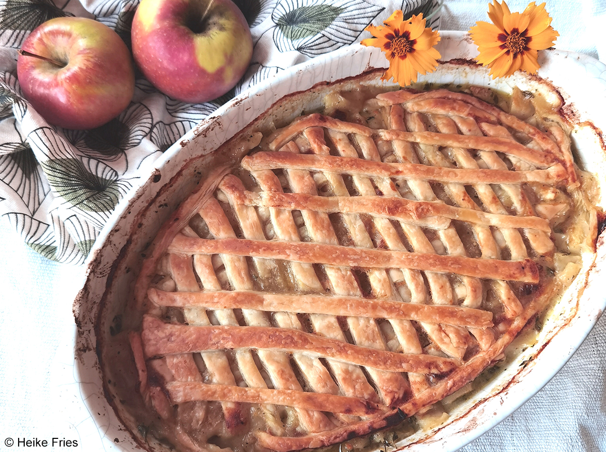 Pie mit Cheddar, Kartoffeln und Äpfeln: Außergewöhnlich britisch