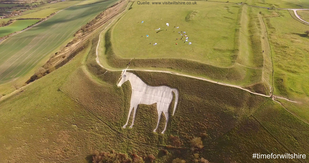 Weiße Kunstwerke in grüner Landschaft: Englands Kreidefiguren